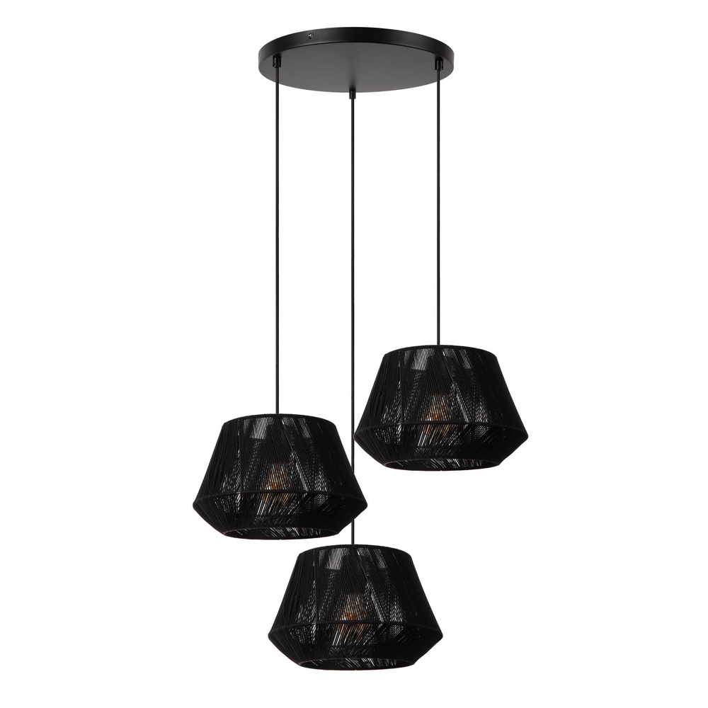 Lucide HanglampJessica zwart 3-lichts - 10421/13/30